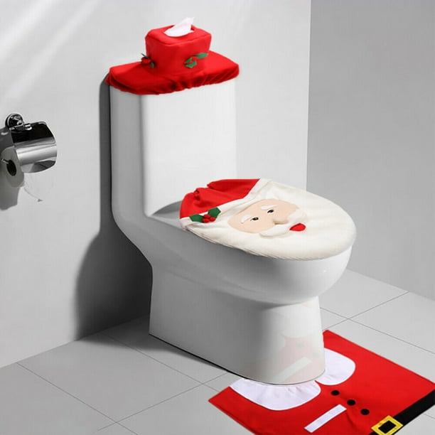 Zanxiantu Juego de fundas navideñas para tapa de inodoro y tapa de tanque de  inodoro, fundas de asiento de inodoro de Santa Claus, lavables a – Yaxa  Colombia