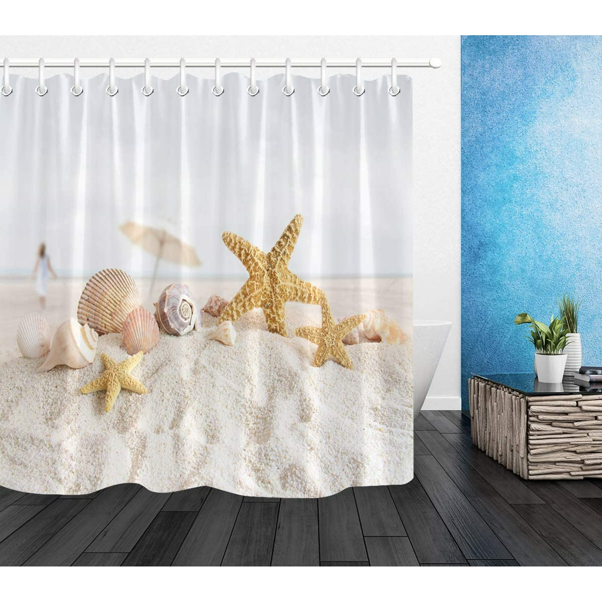 Cortina de ducha de estrella de mar, cortina de partición de baño Simple,  impermeable, antimoho, gran oferta - AliExpress