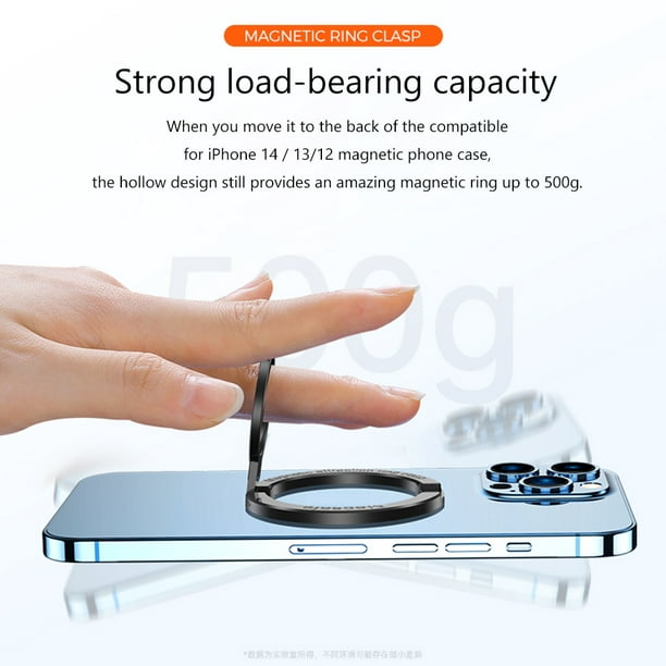 Soporte magnético para anillo de dedo de teléfono CNC para iPhone 12 13 14  Pro Max (negro) WDOplteas Para estrenar