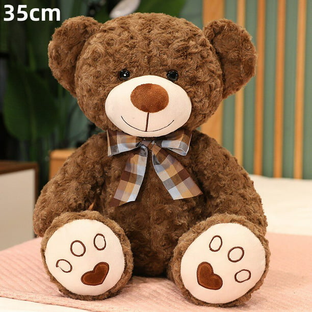 Preciosa serie de osos de peluche para niñas, juguete suave y bonito con  lazo y cuentas, muñeca para niños, regalo de cumpleaños para el Día de San  Valentín zhangyuxiang LED
