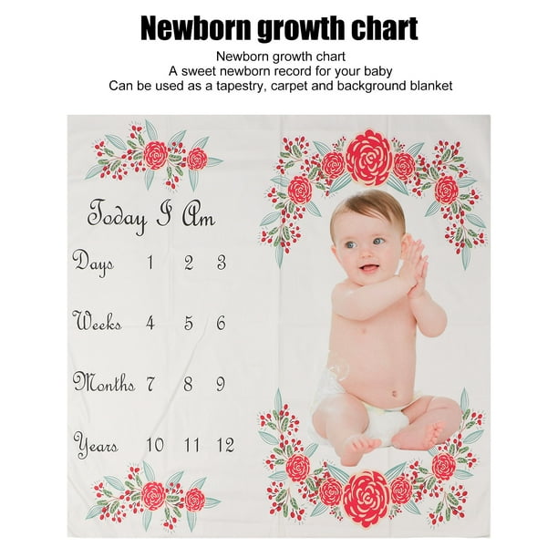 Manta de crecimiento mensual para bebé recién nacido, accesorios
