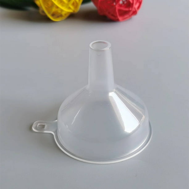 Embudo pequeño, mini embudos de plástico transparente de 1,9 pulgadas para  líquido de llenado de botellas de laboratorio científico, aceites