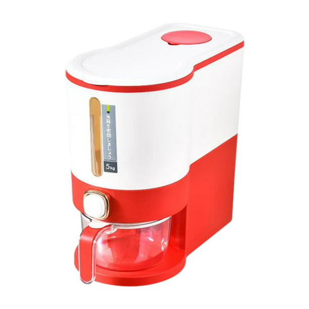 Dispensador de arroz Dispensador de cereales Cubo con taza medidora  Contenedor de almacenamiento mul Gloria dispensador de cereales