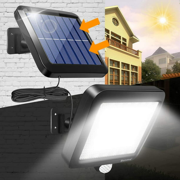 Luces solares de pared para exteriores, farol solar de pared con 3 modos y  sensor de movimiento, iluminación exterior impermeable