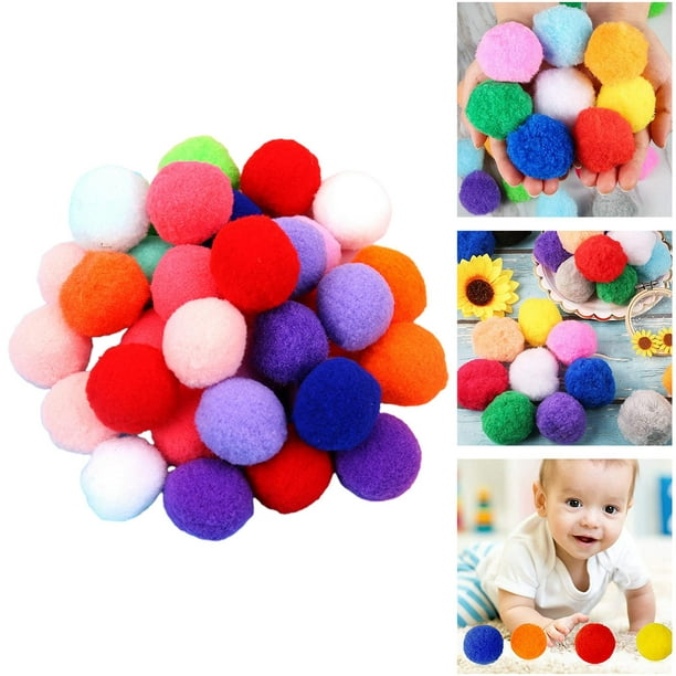 1000 bolas de pompones multicolores, pompones de varios tamaños y colores  para decoración de arte y manualidades