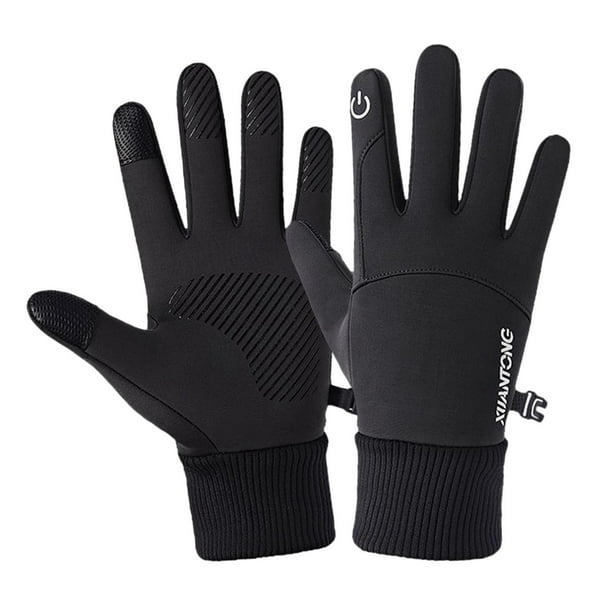 Guantes térmicos de invierno para hombre, pantalla táctil, guantes con  forro resistente al agua Negr jinwen Guantes de ciclismo de invierno