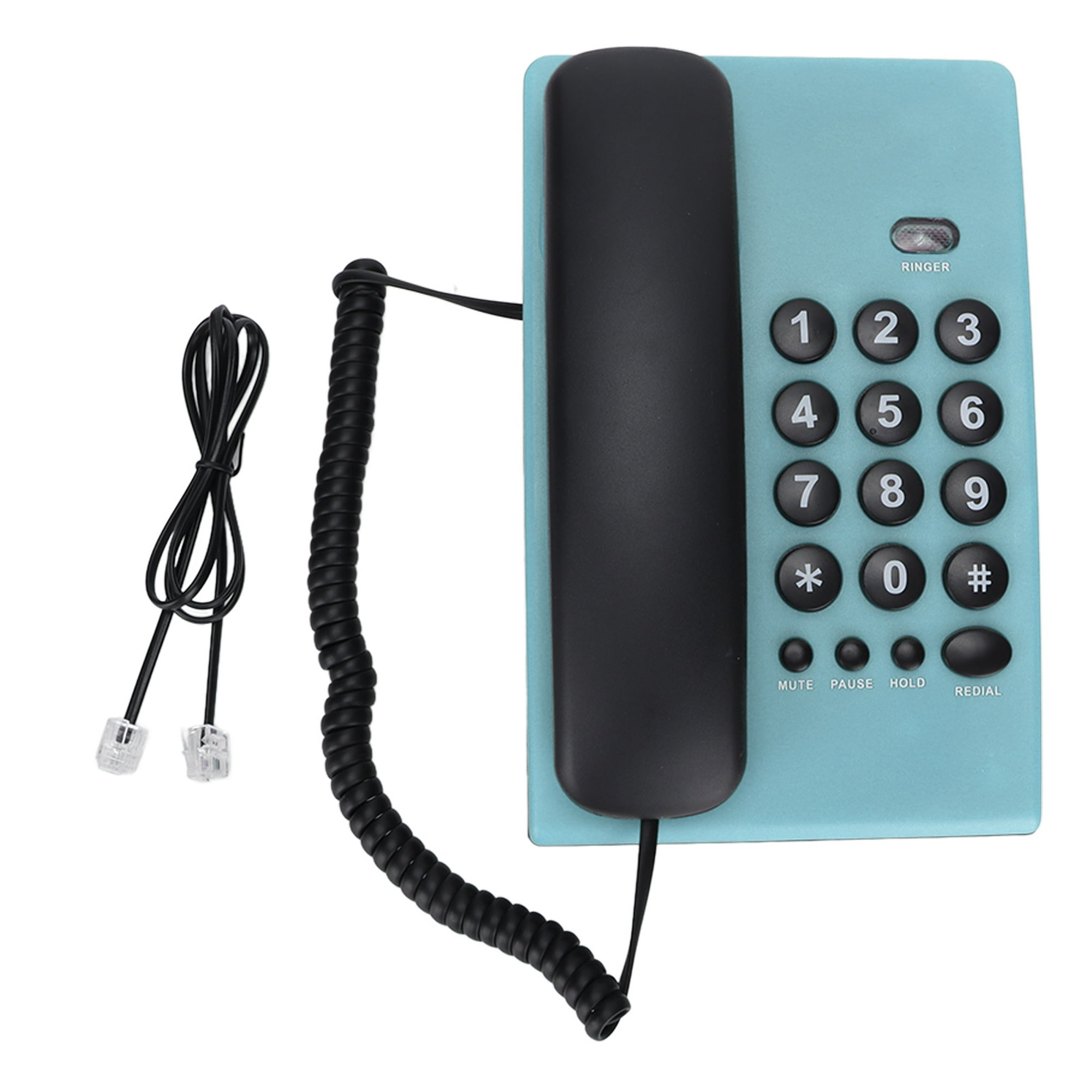 KXT504 Teléfono de escritorio con cable Teléfono fijo multifuncional con  botón grande para hotel de oficina en casa (blanco)