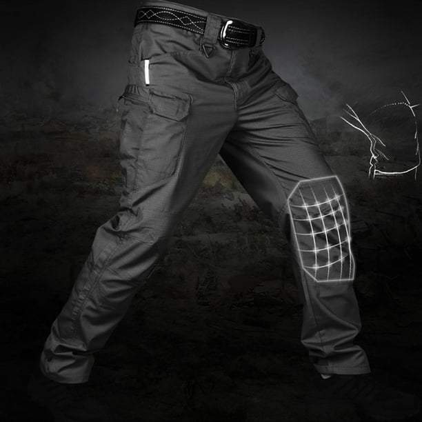 Pantalones de trabajo para hombres, 10 bolsillos, pantalones tácticos de  casuales, combinan perfectamente con su para proteger y zapatillas d Gray_S  Salvador Pantalones tipo cargo