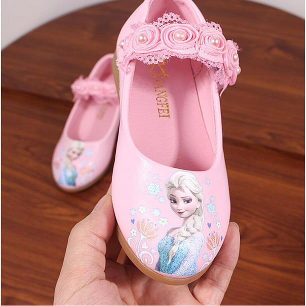 Moda princesa Elsa niñas zapatos niños moda dibujos animados niños