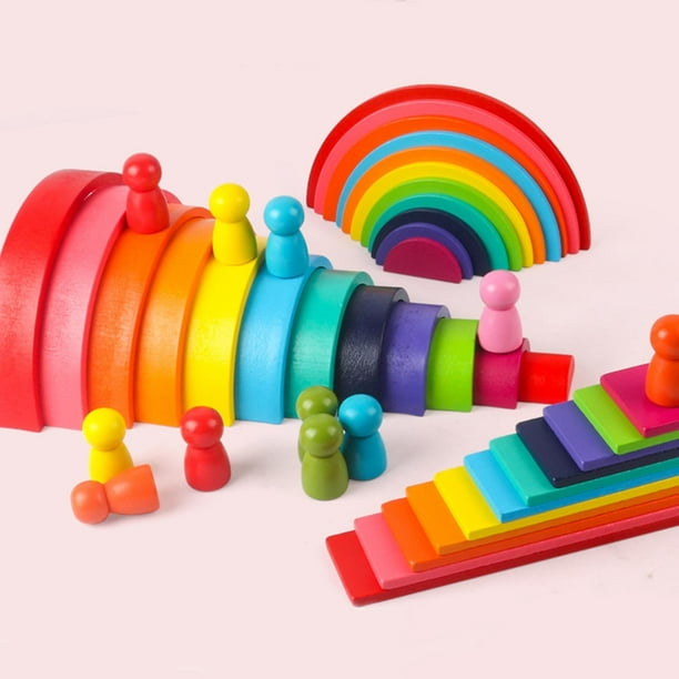 Juguetes Montessori, Juguete personalizado Niña de 1 año, Pirámide de  madera, Anillos de juguete apilables, Arco iris con nombre con cargo  adicional, Juguetes para niños pequeños -  México