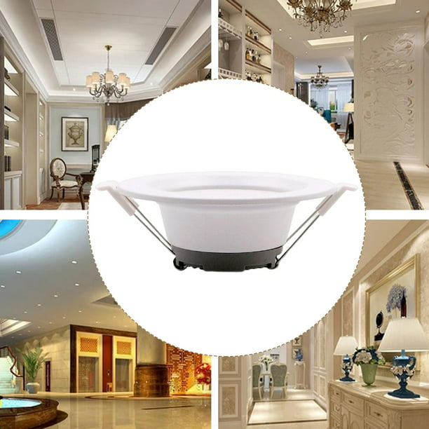  Luces LED blancas regulables para gabinete, lámpara empotrada  de techo de 1.575 in con orificio de corte IP65 para exhibición de gabinete  de joyería (color blanco, tamaño: blanco cálido-85-265V) : Herramientas