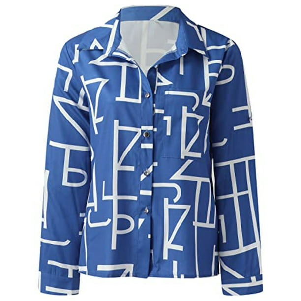 Camisas De Mujer Primavera verano botón camiseta moda mujer blusa ropa  femenina (azul cielo S) Kuymtek para Mujer cielo azul T 3EG