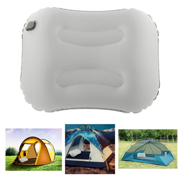 Almohada de camping | Cojín de viaje inflable automático | Compacto y  ligero | para viajes, camping, senderismo, mochilero al aire libre (paquete  de 2