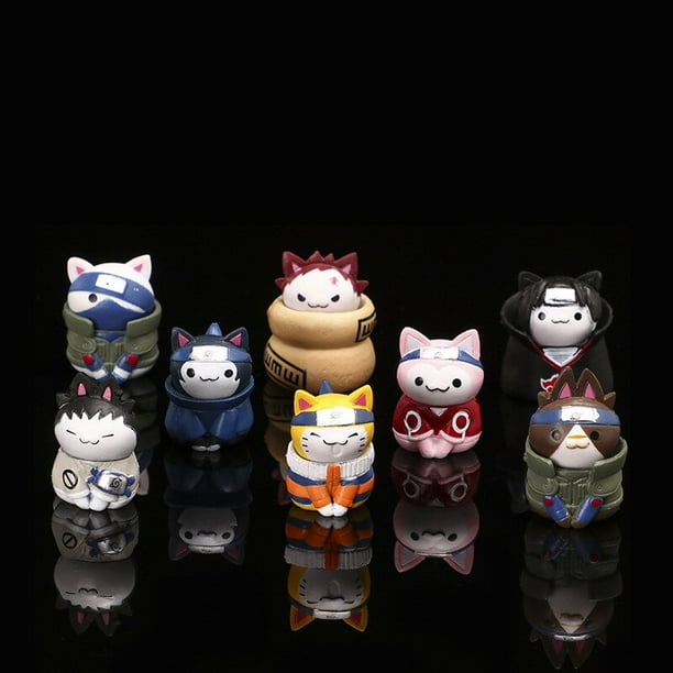 Figura de Anime de gato Naruto, Sasuke, Kakashi, Gaara, Haruno, Sakura,  Itachi, Shikamaru, juguetes Kawaii, regalo para niños Fivean Figuras de  anime