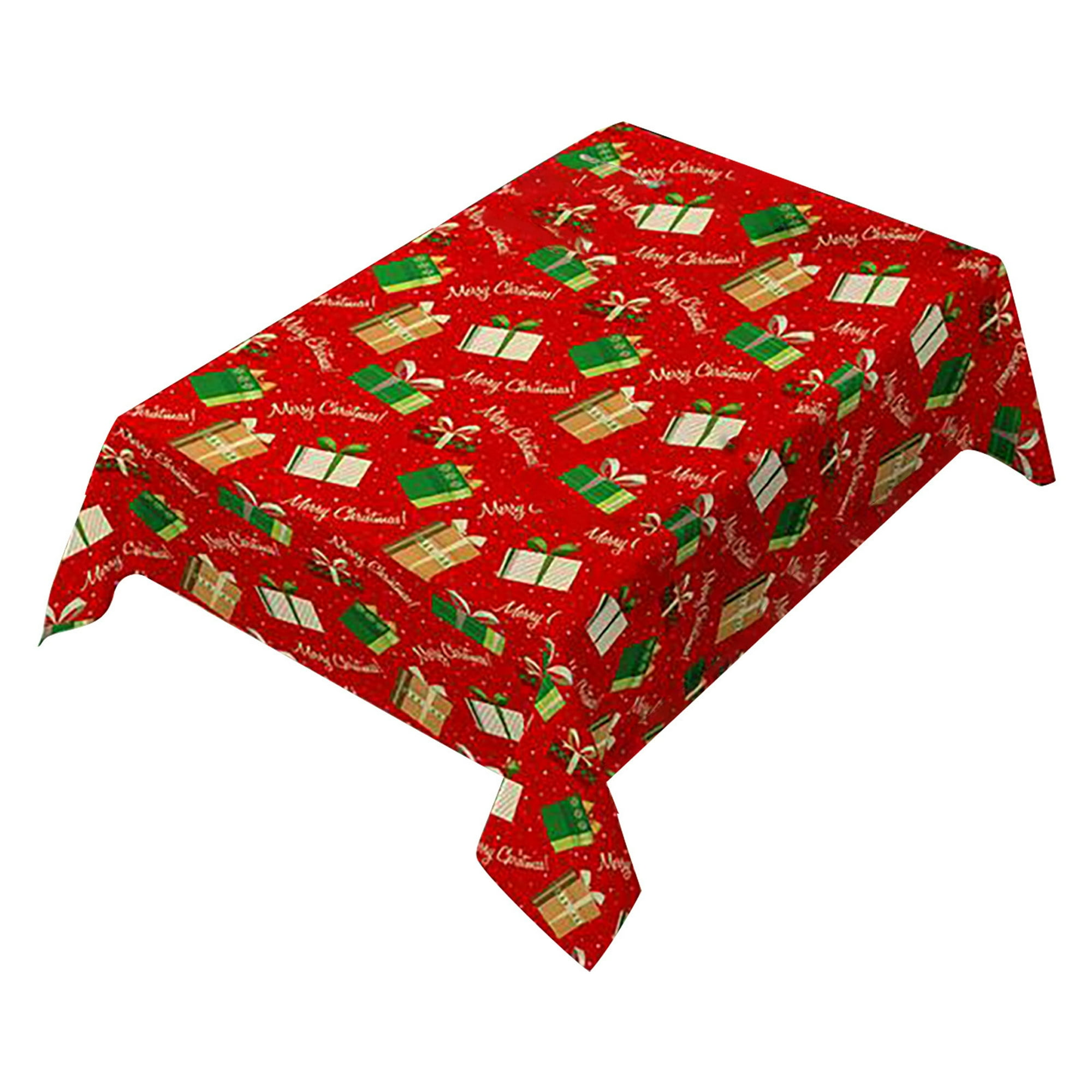 Mantel navideño redondo de tela Oxford, 140 cm x 140 cm