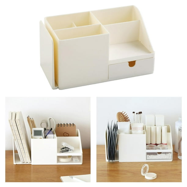 Organizador de escritorio con cajón Caja de cajones de almacenamiento  apilable Compartimentos multifuncionales Caja organizadora de cosméticos  para 5 Cajones Blanco Gloria organizador de cajones