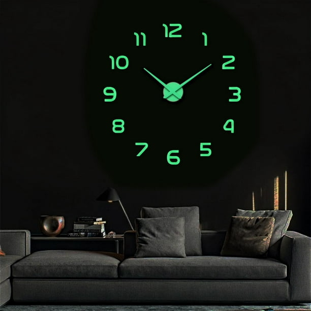 Reloj de pared grande para sala de estar, moderno reloj de pared silencioso  que funciona con pilas, relojes decorativos de 24 pulgadas sin tictac para