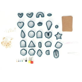 Kit de suministros para hacer aretes de arcilla polimérica de 142 piezas,  cortadores de aretes, kit de manualidades para niños y adultos (rojo)