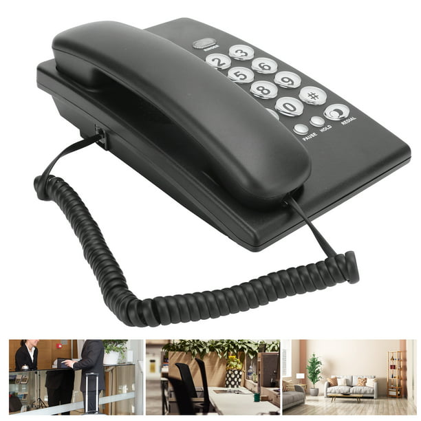 Teléfono fijo Teléfono con cable Teléfono montable en pared Teléfono fijo  tamaño mini Teléfono con alimentación línea - AliExpress