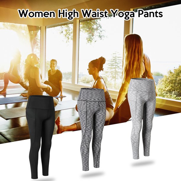 Pantalones de yoga de cintura alta para mujer, control de barriga