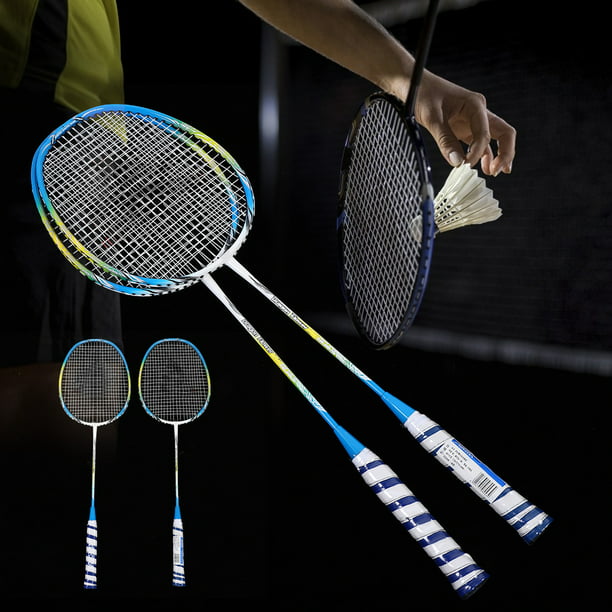 Raqueta de bádminton, 1 par de raquetas de entrenamiento de fibra de  carbono ligeras con bolsa de accesorio de bádminton
