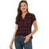 Camisa Cuadros Estilo Western De Algodón Clásico Con Para Mujer Negro rojo XL Bargains Camisa | Walmart en línea