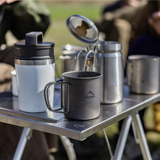 widesea Taza de camping, taza de café de camping, taza ligera para  mochileros con mango plegable para viajes, picnic y senderismo