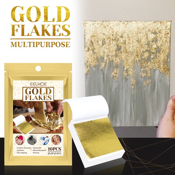  Papel de aluminio dorado de imitación de hoja de papel dorado  dorado para manualidades, decoración de fiesta de cumpleaños, boda : Arte y  Manualidades