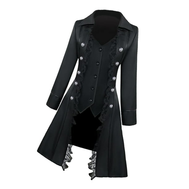 Retro para Mujer Steampunk Gothic Coat Chaqueta Medieval Disfraz