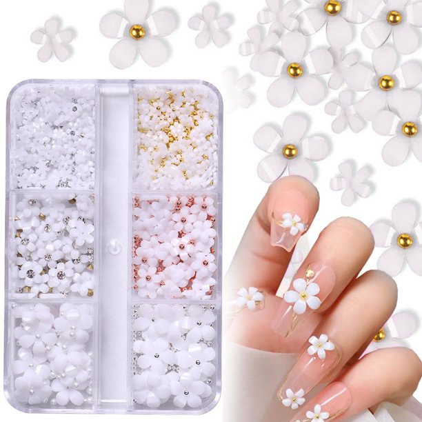 Flores Decoraciones De Uñas, 3d Flower Nail Art Charms