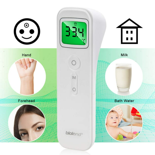  Termómetro de frente para adultos, termómetro digital  infrarrojo para bebés y niños, termómetro sin contacto para fiebre con  pantalla LCD, alarma de fiebre, recuperación de memoria (blanco) : Salud y  Hogar