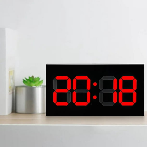 Reloj de pared Digital LED con alarma y calendario, reloj de mesa con  Control remoto, sensor de luz, adhesivo para dormitorio, 13 pulgadas -  AliExpress