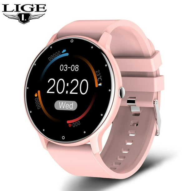 LIGE-Reloj inteligente con pantalla táctil para Mujer, accesorio de pulsera  resistente al agua con Bluetooth