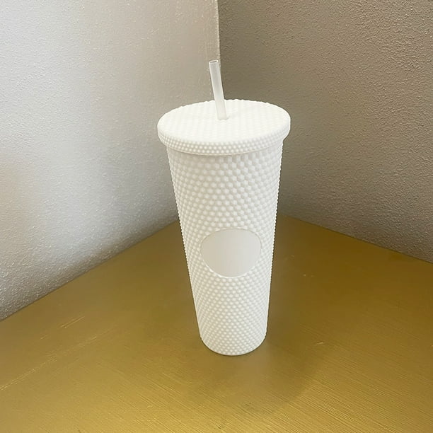 Vaso tipo Starbucks de acero inoxidable blanco –