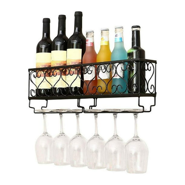 Soporte de metal para copas de vino – Soporte para copas de vino para el  hogar, soporte colgante de hierro forjado para copas de vino, decoración de