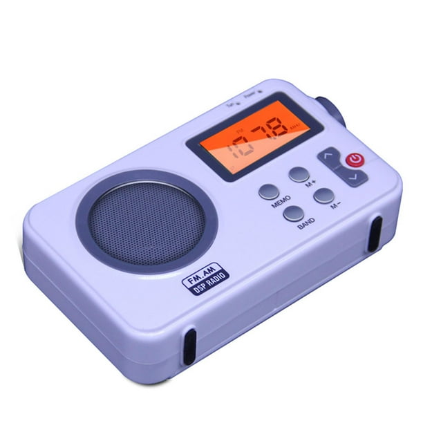 Radio FM AM con la mejor recepción, altavoz Bluetooth, radio portátil,  enchufe DSP de pared, funciona con pilas o alimentación de CA con conector  para auriculares, perilla de sintonización grande para el