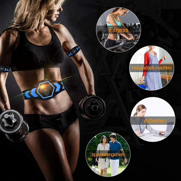 Estimulador muscular EMS, estimulador ABS, cinturón de tonificación  abdominal, equipo de entrenamiento de fitness para oficina en casa para  abdomen