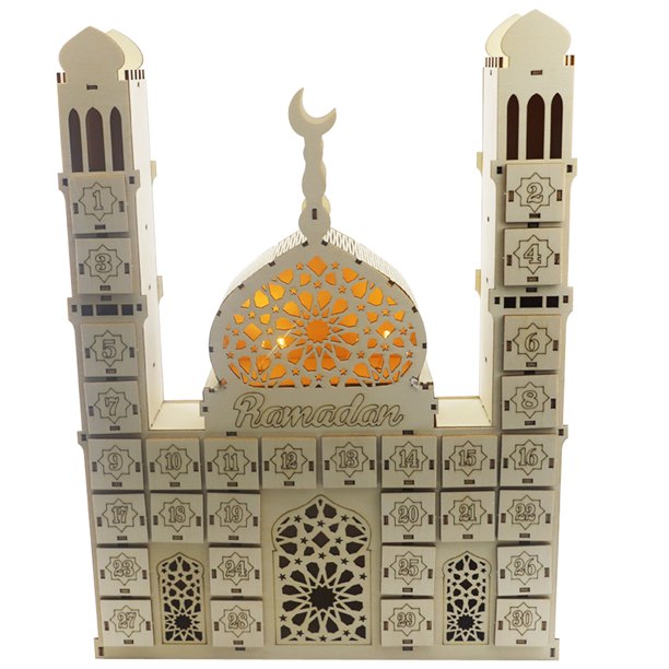 Ramadán Decoración Decoración de madera Eid Mubarak recorte láser