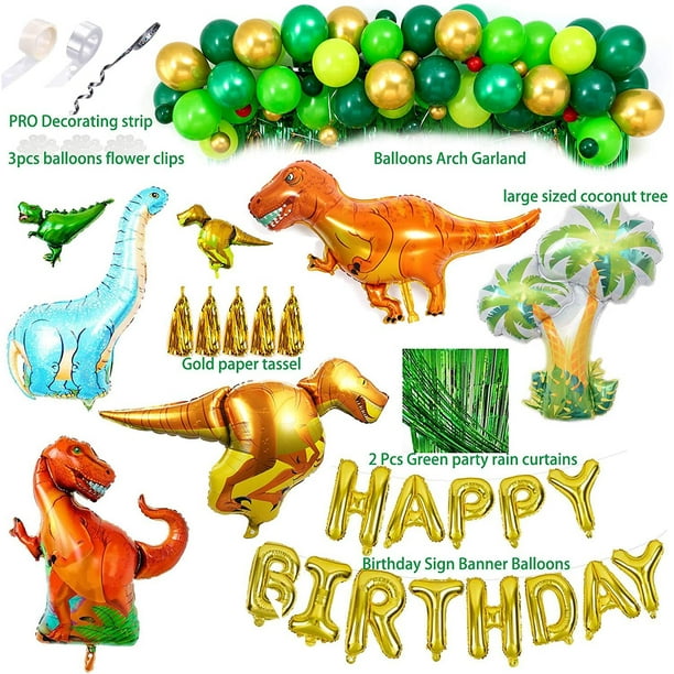 Decoraciones para fiesta de cumpleaños de dinosaurios, suministros para  fiestas de dinosaurios, globos de dinosaurios para niños, recuerdos de  fiestas temáticas de cumpleaños oso de fresa Electrónica