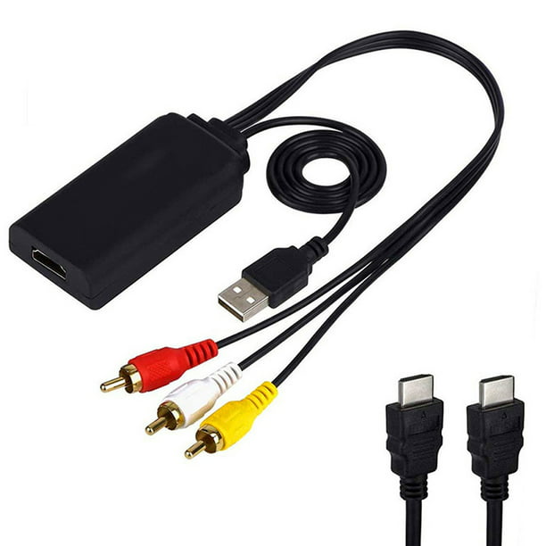 Cable Adaptador Cable adaptador HDMI compatible a RCA AV Cable convertidor  de 1 m para cámara DVD TV LCD WDOplteas Para estrenar