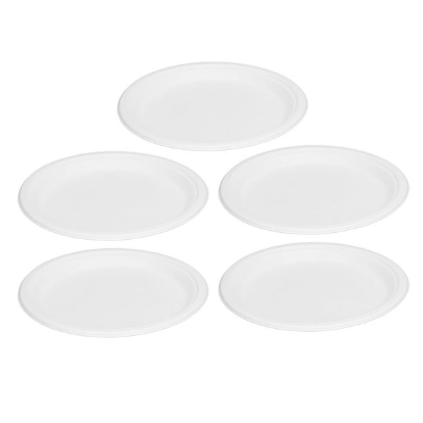 [300 unidades] Platos desechables blancos sin recubrimiento de 6 pulgadas,  platos decorativos de papel para manualidades