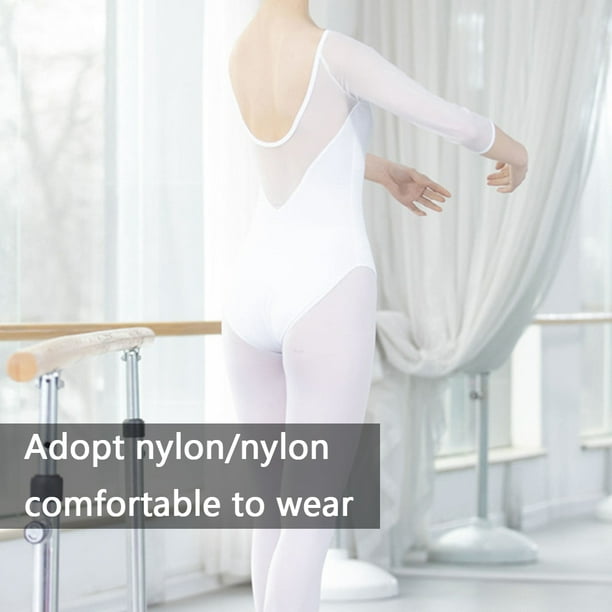  Whitewed Leotardos de algodón de manga larga para mujer, ballet,  baile, Negro - : Ropa, Zapatos y Joyería