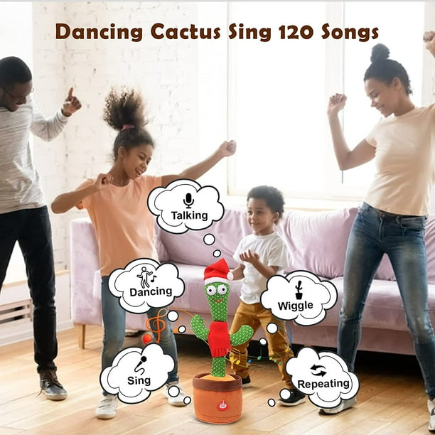 Actualización de cactus bailarín] Juguete de peluche con canciones en  inglés: cantar, bailar, grabar, brillar, repetir lo que dices, juguetes de  peluche para niños de 12,6 Sincero Hogar