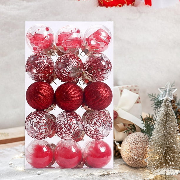 30x Adornos de bolas de Navidad grandes Adornos Colgantes de cinco estilos  Decoraciones de árboles c Soledad Colgantes Bolas