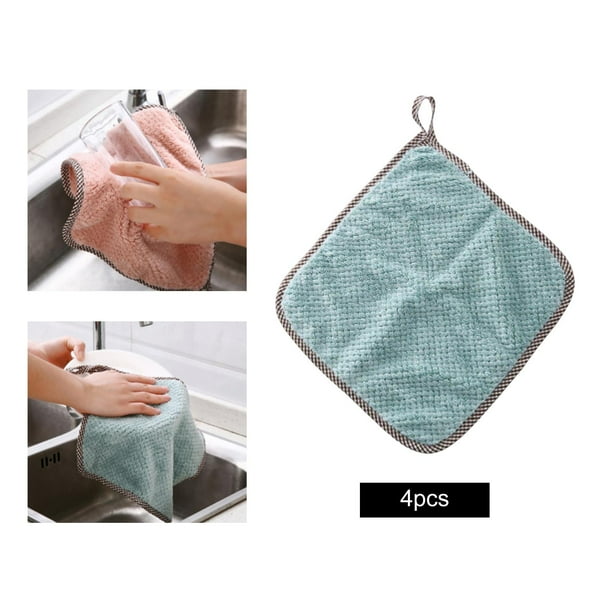 2 toallas de mano suaves de poliéster con espacio para colgar, toalla súper  absorbente, lavable a máquina, secado rápido, para baño, cocina, pintura