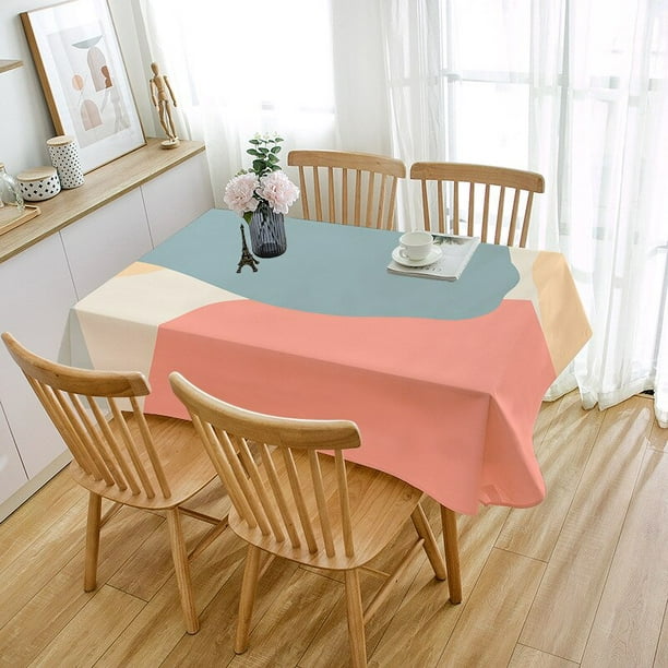 Mantel abstracto de estilo nórdico, tela Oxford, cubierta de mesa  Rectangular impermeable para cocina y sala de estar qym unisex
