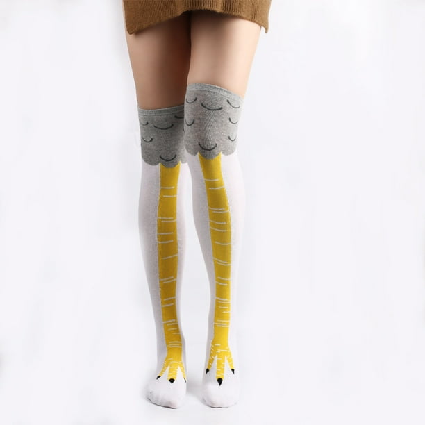 Calcetines divertidos locos con piernas de pollo para mujer Calcetines  hasta la rodilla y media pantorrilla Calcetines de regalo oso de fresa  Electrónica