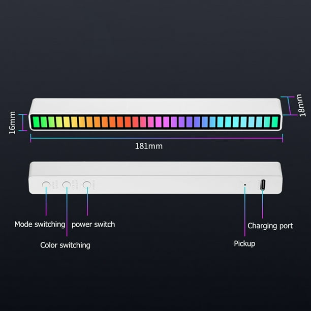 Lámpara RGB LED Rhythm Light Music Sound Control Pickup Lamps (B