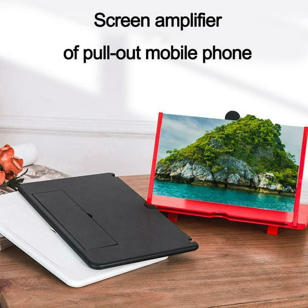 Lupa de pantalla de 12 pulgadas, amplificador de pantalla de teléfono  celular inteligente 3D con soporte plegable para cualquier teléfono  inteligente