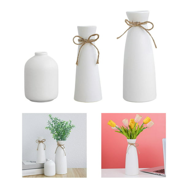 Jarrón de cerámica blanco jarrón minimalista para decoración 2 piezas  Sunnimix Jarrón de ceramica